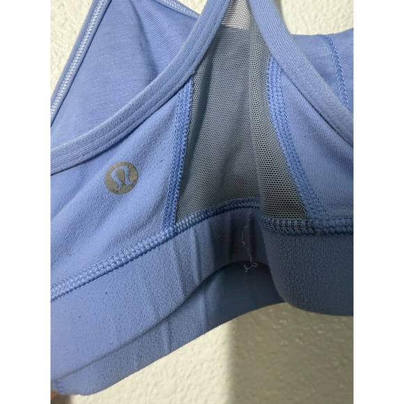 Lululemon Flow Y Bra Periwinkle Blue Racerback Sport Bra Mesh Back Light Support - Picture 4 of 7